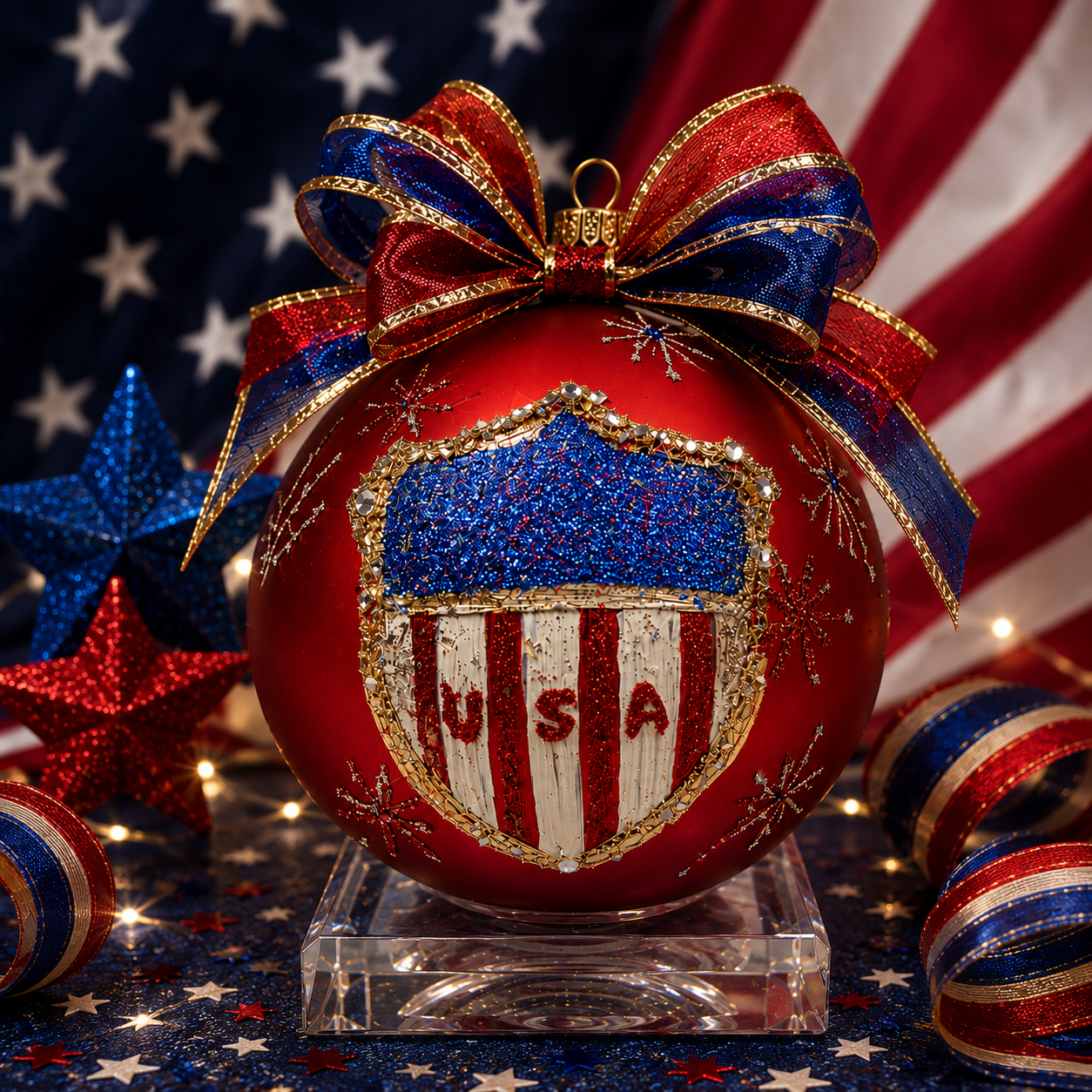 4.75" USA SHIELD ORNAMENT