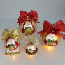 Load image into Gallery viewer, 6" SANTA WITH LARGE ORNAMENT
