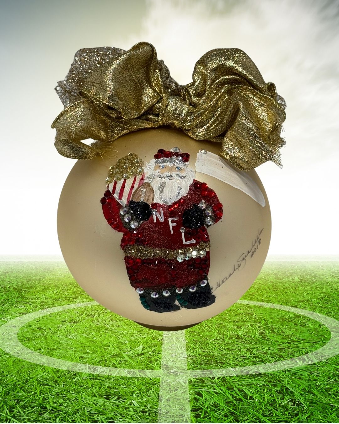 6" - NFL SANTA - POPCORN & FOOTBALL