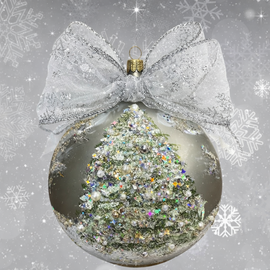 6" GLIMMERING SNOW TREE