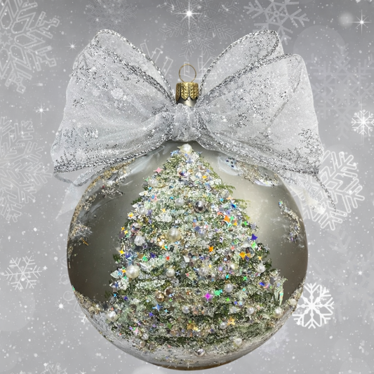 6" GLIMMERING SNOW TREE