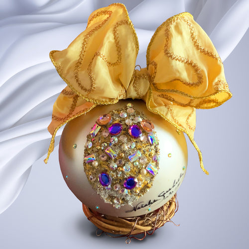Faberge Style Egg with Purple and Gold