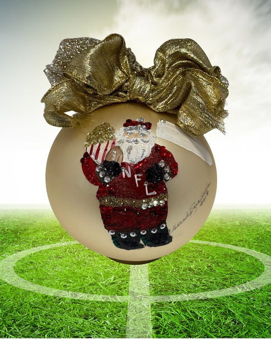 6" - NFL SANTA - POPCORN & FOOTBALL