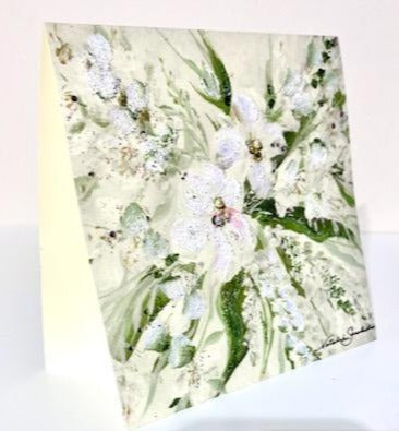 WHITE FLOWERS CARD