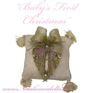 BABY GIRL ANGEL WINGS ON PILLOW