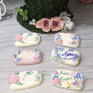 SET OF 6 - 2"x 3" HAND PAINTED CHOCOLATE