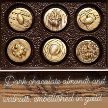 Load image into Gallery viewer, SET OF 6 - 2.5&quot; GOLD CHOCOLATE RONDELS WITH NUTS
